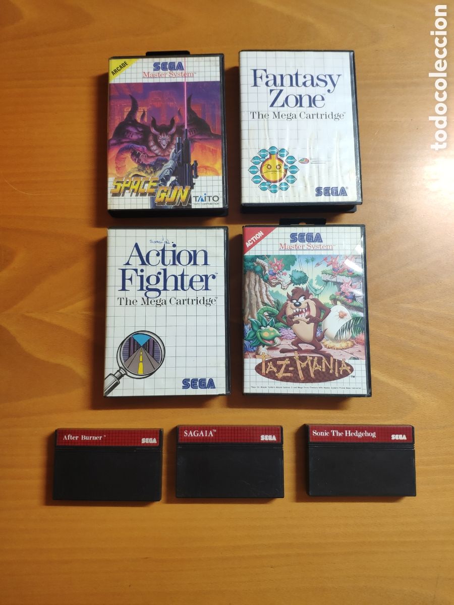 Videojuegos y consolas: Lote Master System Taz-Mania, Sagaia, Fantasy Zone, After Burner, Sonic... Sega