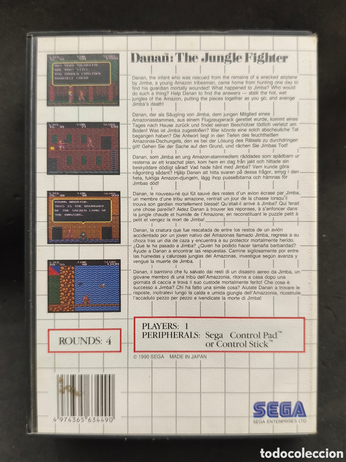 Videojuegos y consolas: M&aacute;ster system Danan the jungle Fighter, sin manual - Foto 2