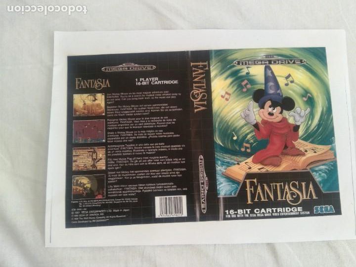 Videojuegos y consolas: FANTASIA MEGADRIVE CARATULA - Foto 1