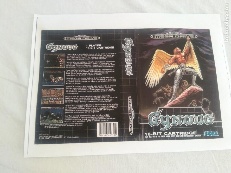 Videojuegos y consolas: GYNOUG MEGADRIVE CARATULA - Foto 1