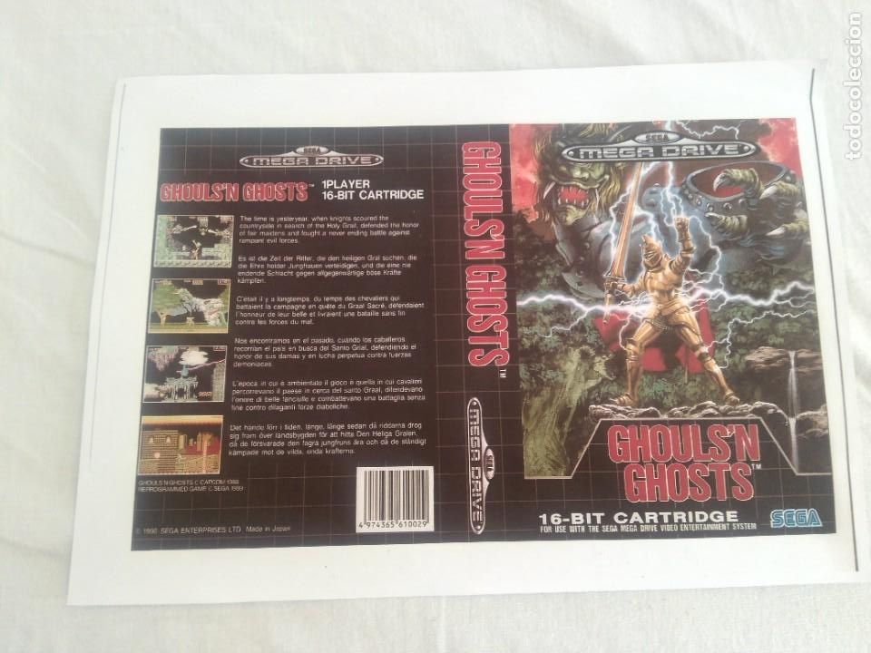 Videojuegos y consolas: GHOULSN GHOSTS MEGADRIVE CARATULA - Foto 1