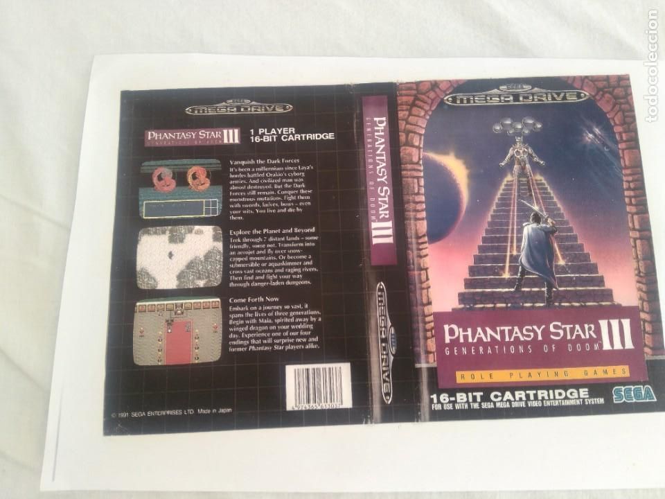 Videojuegos y consolas: PHANTASY STAR III MEGADRIVE CARATULA - Foto 1