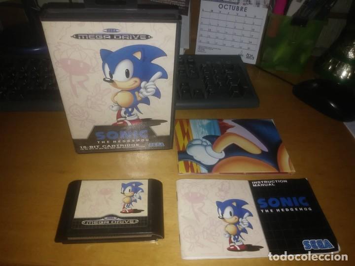 Videojuegos y consolas: JUEGO MEGA DRIVE SONIC THE HEDGEHOG COMPLETO - Foto 1
