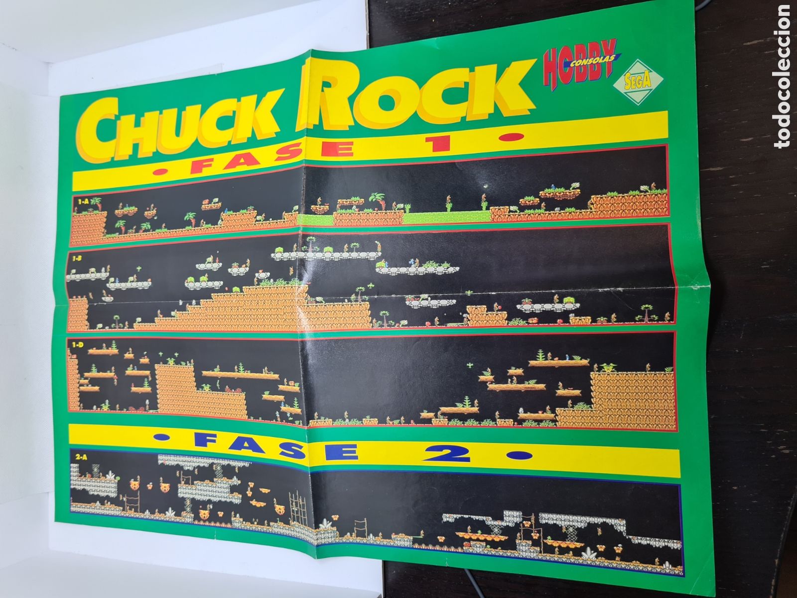 Videojuegos y consolas: POSTER CENTRAL HOBBY CONSOLAS SEGA CHUCK ROCK - Foto 1