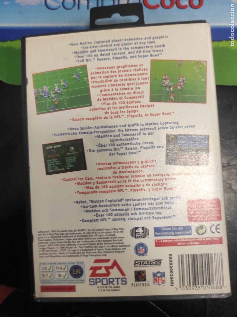 Videojuegos y consolas: Madden 97 - Sega Megadrive Mega Drive MD PAL Completo - Foto 2
