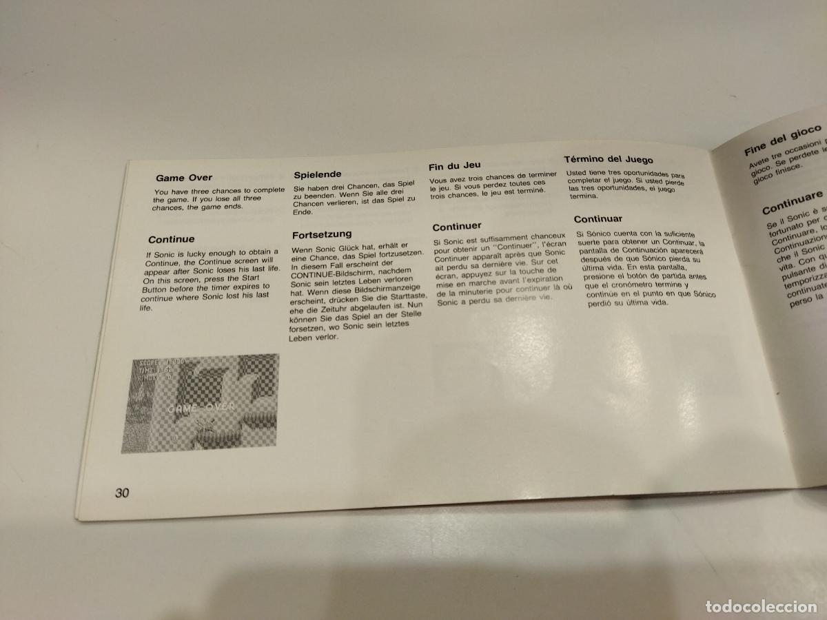 Videojuegos y consolas: SONIC - MEGA DRIVE - SEGA MEGADRIVE - INSTRUCCIONES COMPLETAS - Foto 6