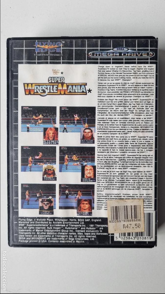 Jeu SEGA GENESIS / Mega Drive - SUPER WRESTLE MANIA - Édition Flying Edge USA - Bon état