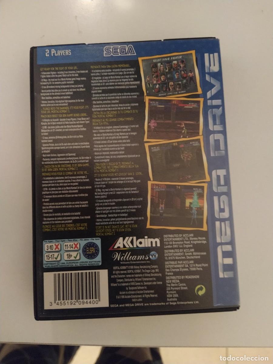 Videojuegos y consolas: MORTAL KOMBAT 3 SEGA MEGADRIVE COMPLETO , ORIGINAL - Foto 3