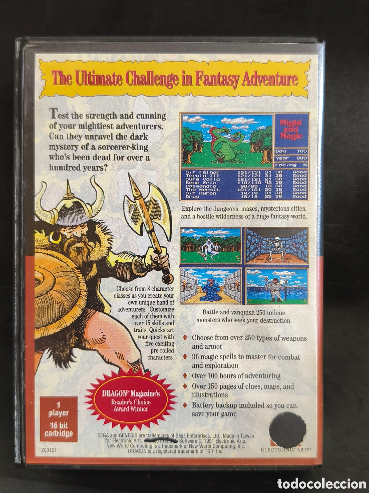 Videojuegos y consolas: Megadrive Might and Magic, completo, tapas manual forradas - Foto 2