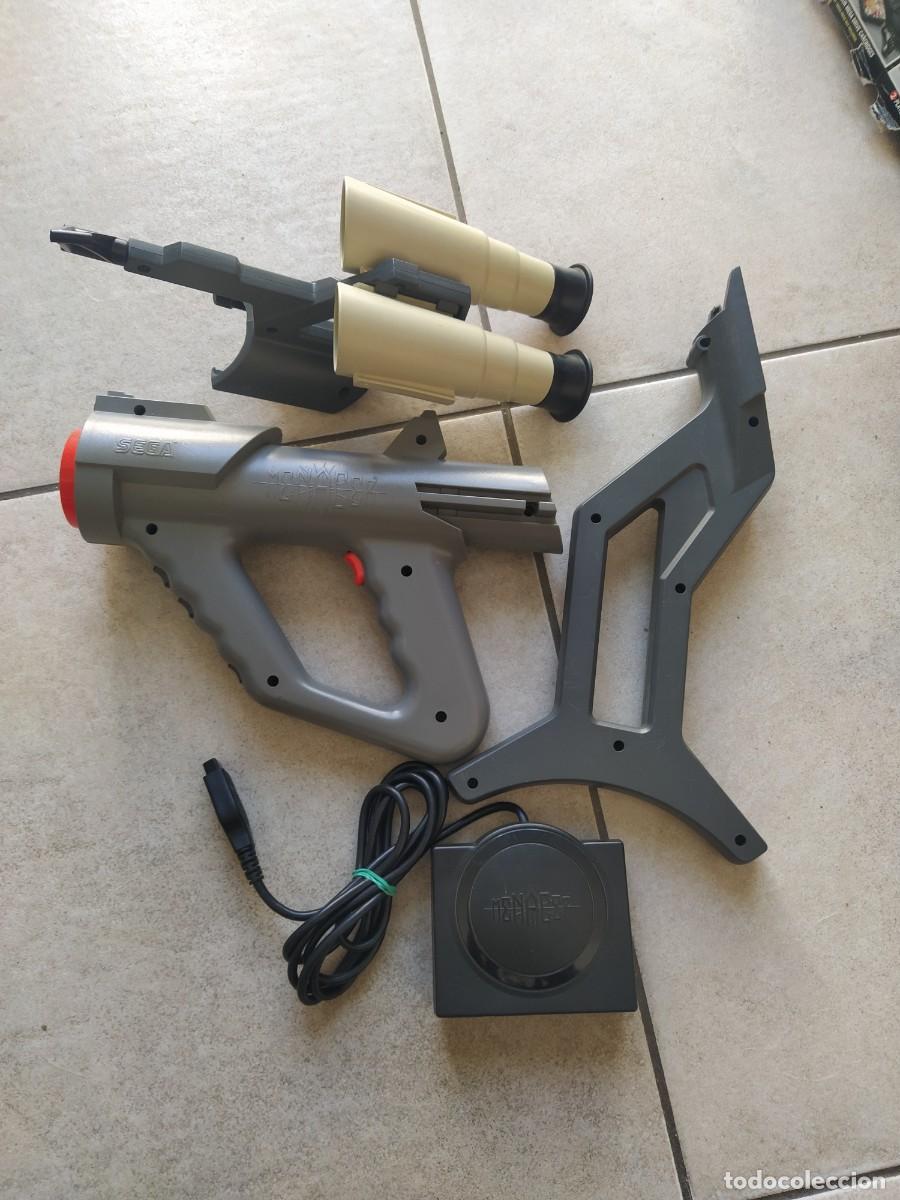 Videojuegos y Consolas: ESCOPETA MENACER + RECEPTOR PARA SEGA MEGADRIVE , ORIGINAL 100%