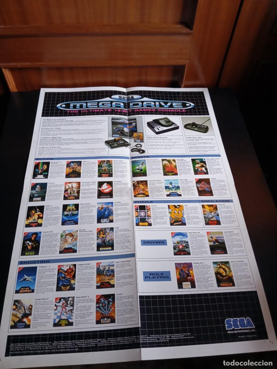 Videojuegos y consolas: P&oacute;ster Cat&aacute;logo Sega Megadrive Super M&oacute;naco GP 1990 - Foto 9