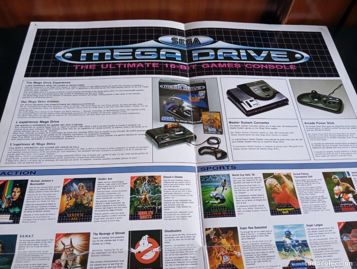 Videojuegos y consolas: P&oacute;ster Cat&aacute;logo Sega Megadrive Super M&oacute;naco GP 1990 - Foto 10