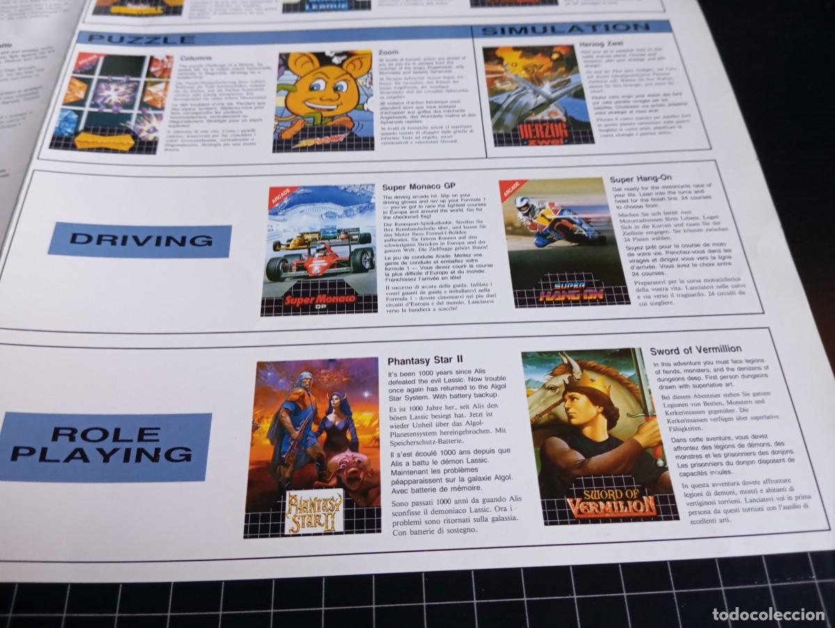 Videojuegos y consolas: P&oacute;ster Cat&aacute;logo Sega Megadrive Super M&oacute;naco GP 1990 - Foto 18