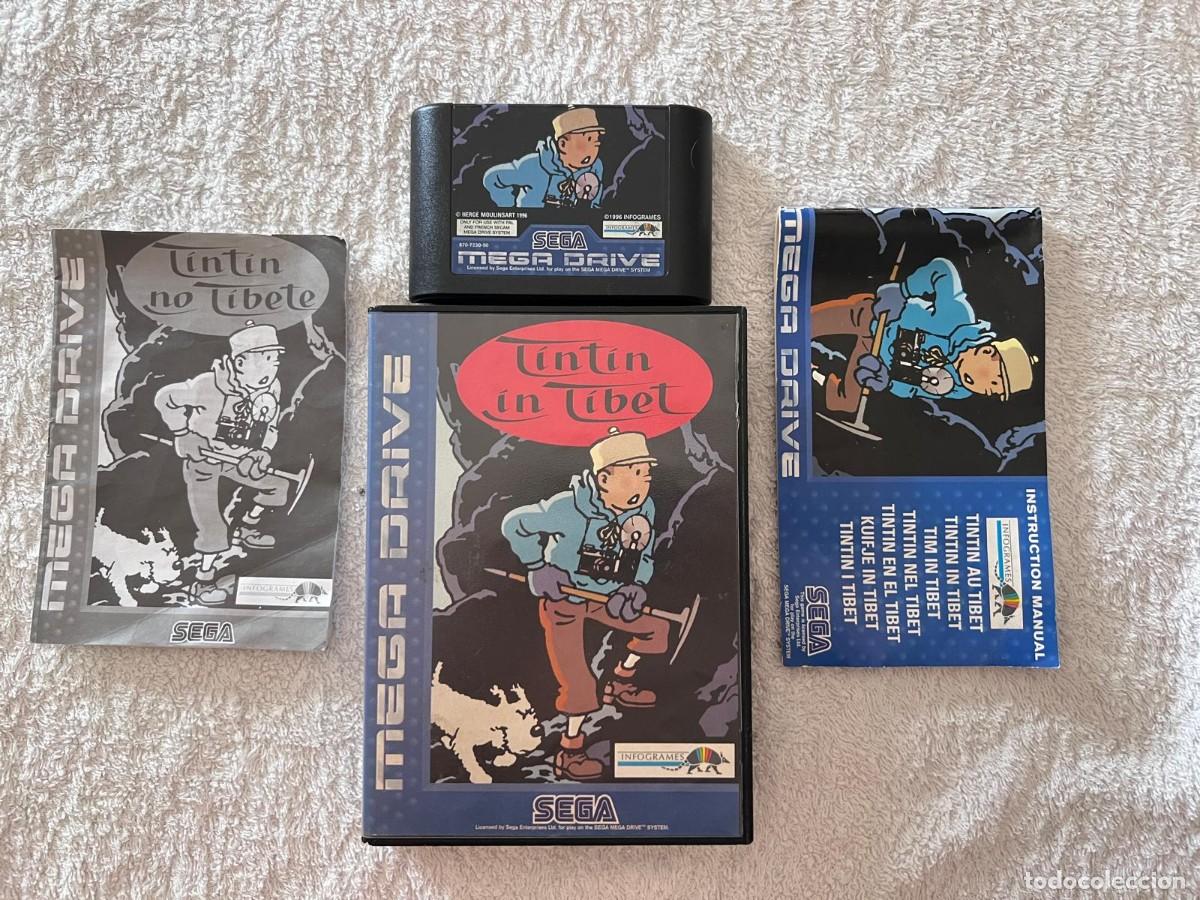 Videojuegos y consolas: TINTIN AU TIBET Sega Mega Drive Espana completo 2 manuais