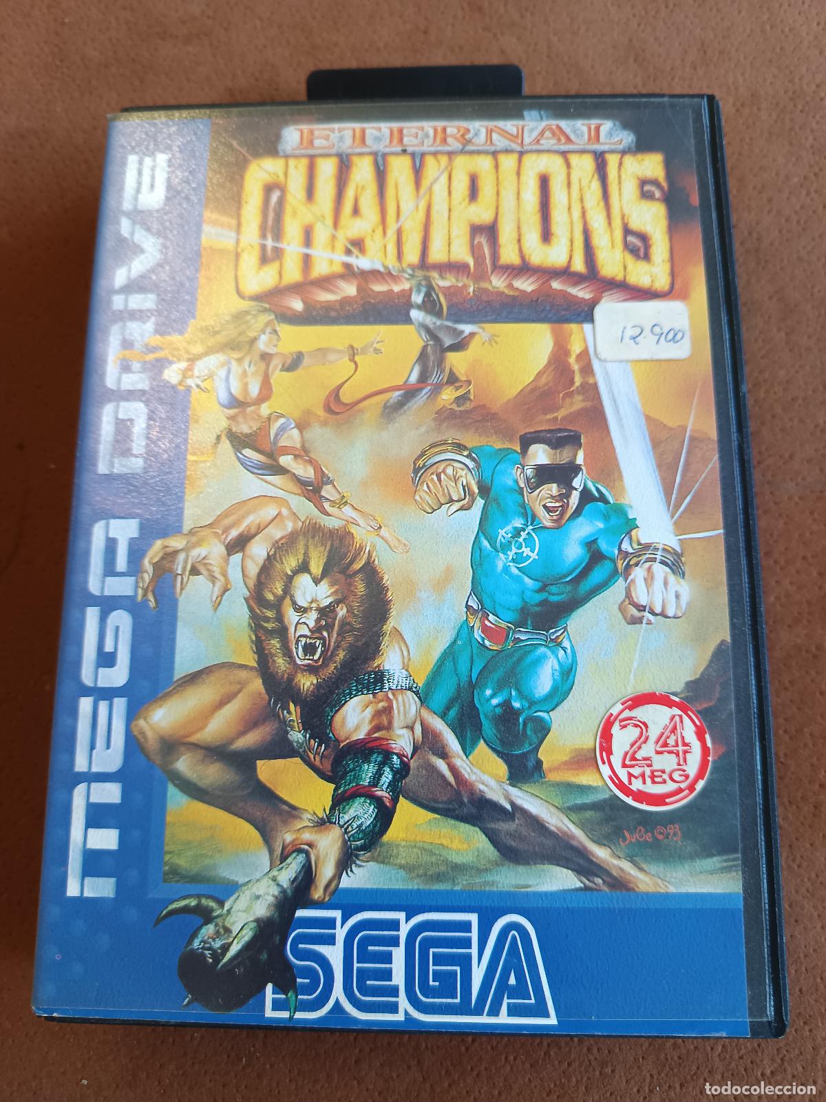 Video Games and Consoles: JUEGO SEGA MEGA DRIVE ETERNAL CHAMPIOS, EN SU CAJA CON INSTRUCCIONES , POSTER Y TARJETA MOVIMIENTOS