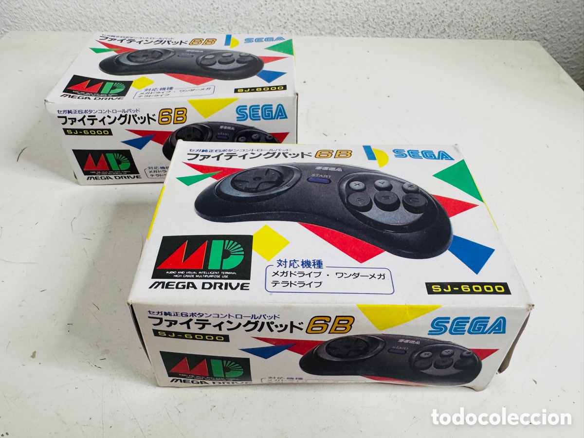 Videojuegos y consolas: Pareja Mega Drive Fighting Pad 6B Controller SJ-6000 Japan - Foto 2
