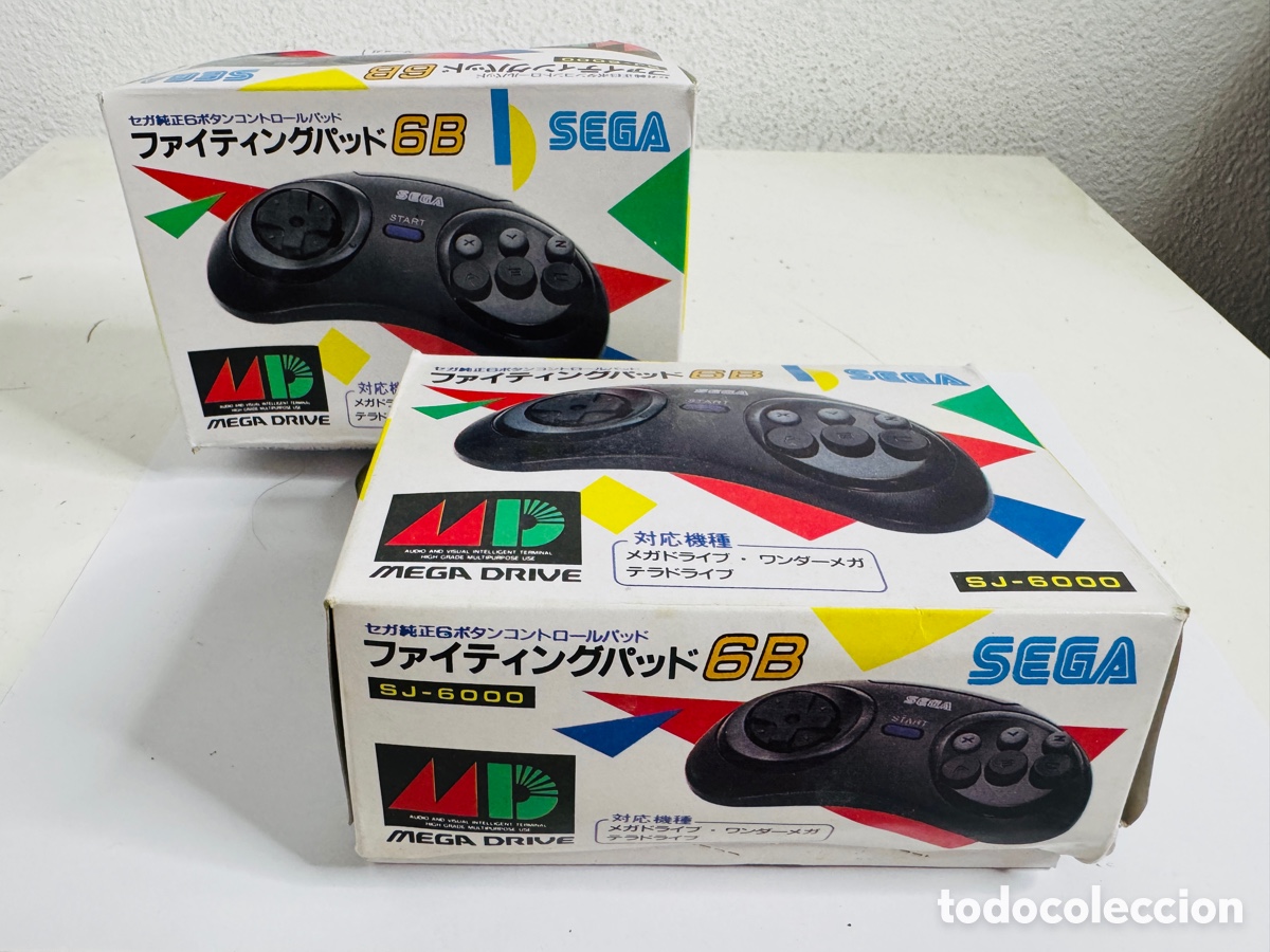 Videojuegos y consolas: Pareja Mega Drive Fighting Pad 6B Controller SJ-6000 Japan - Foto 14
