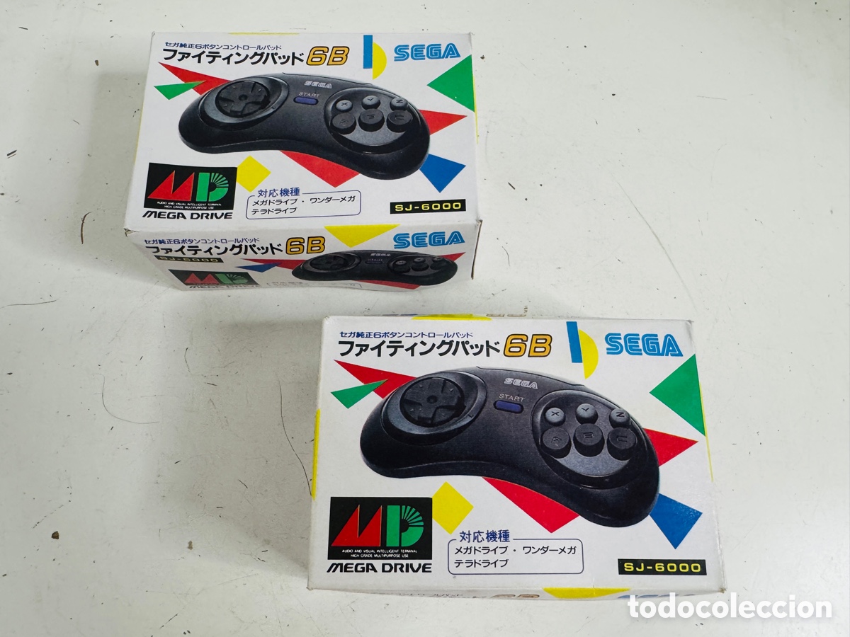 Videojuegos y consolas: Pareja Mega Drive Fighting Pad 6B Controller SJ-6000 Japan