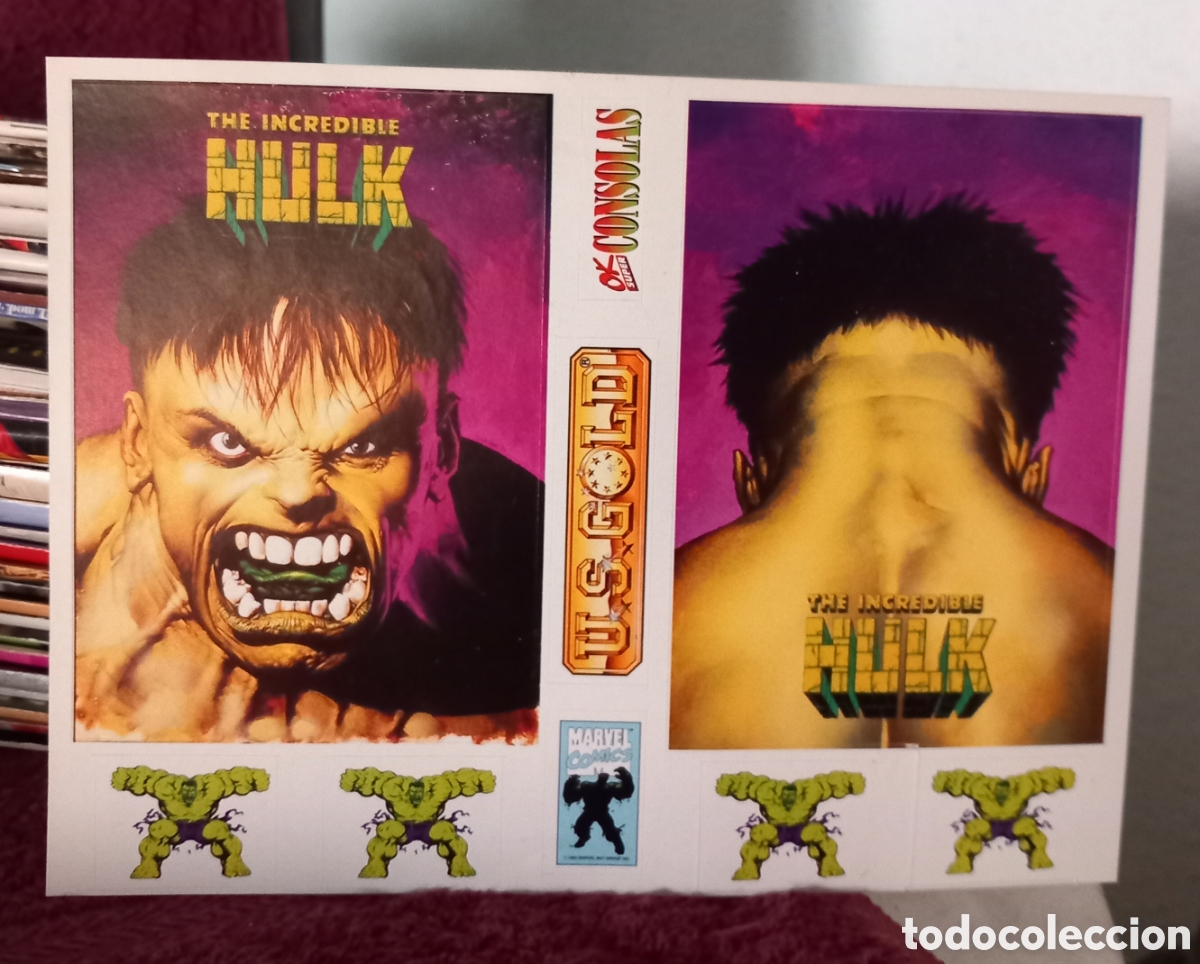 Videojuegos y consolas: 9&times;ADHESIVOS VINTAGE(HULK,MARVEL,US GOLD,OK SUPERCINSOLAS)como nuevo