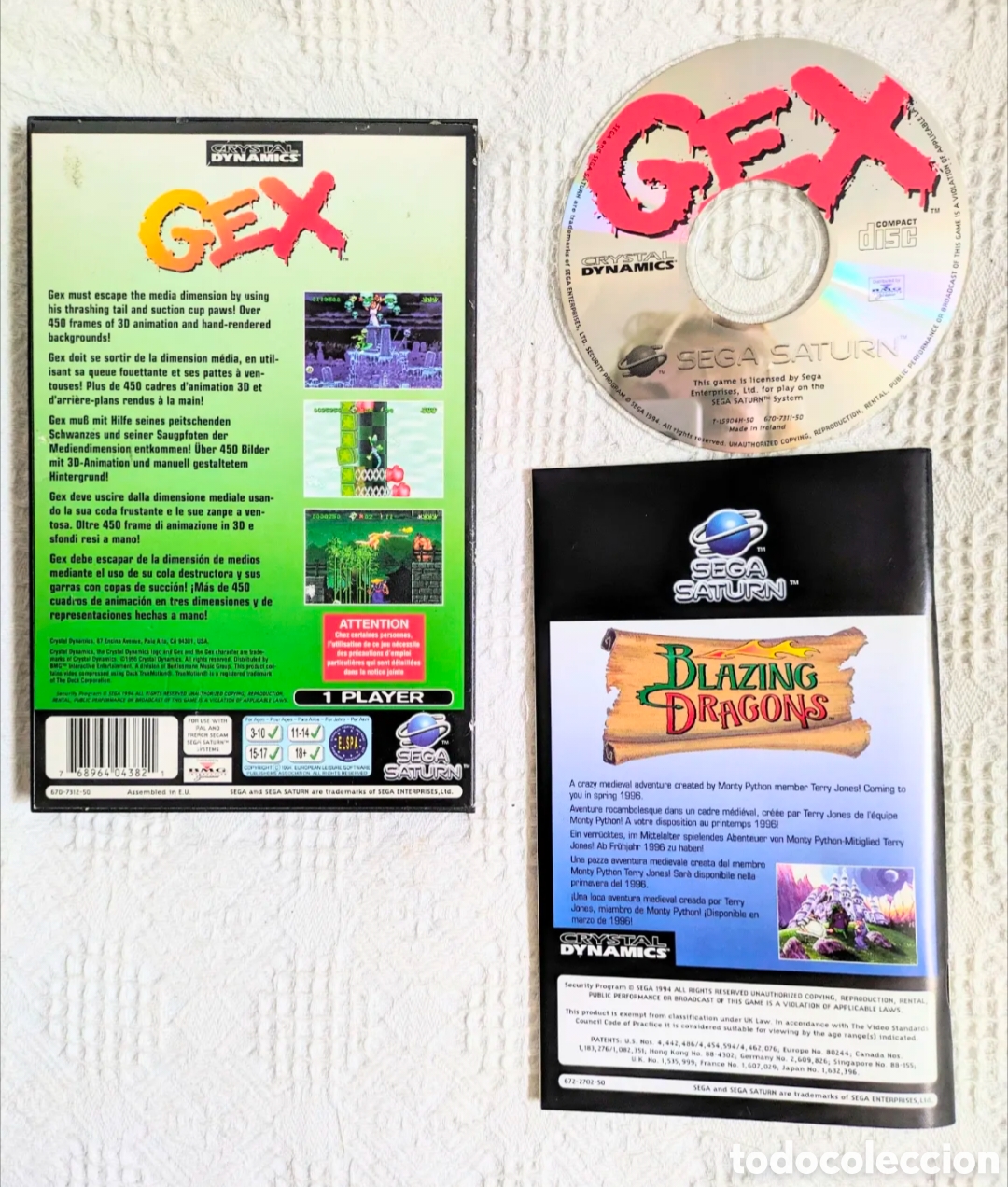 Videojuegos y consolas: GEX Sega Saturn videojuego 90s - Foto 2