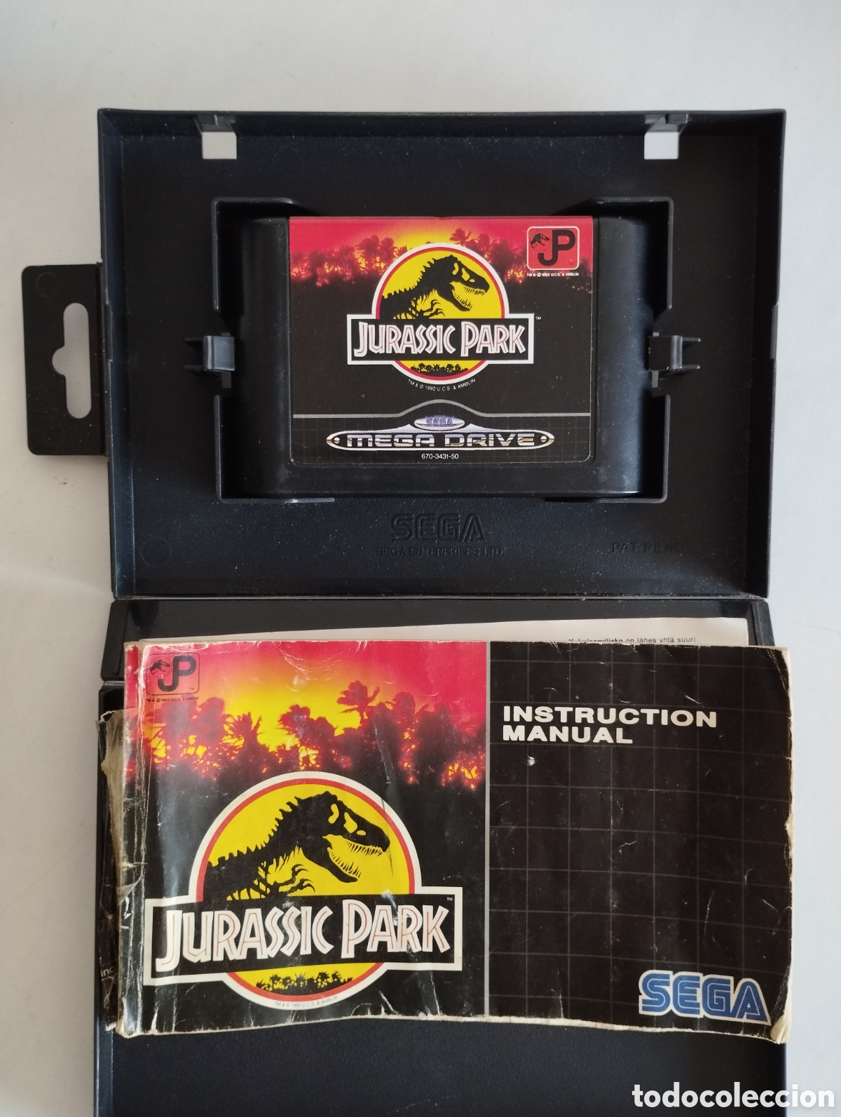 Videojuegos y consolas: JURASSIC PARK SEGA MEGA DRIVE CARTUCHO + MANUAL DE INSTRUCCIONES JUEGO