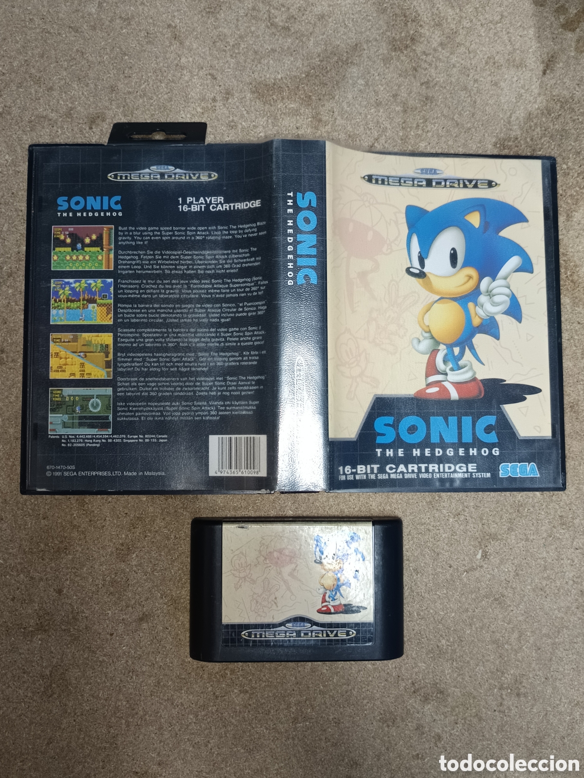 Videojuegos y consolas: SEGA MEGADRIVE SONIC THE HEDGEHOG PAL ESP SIN MANUAL