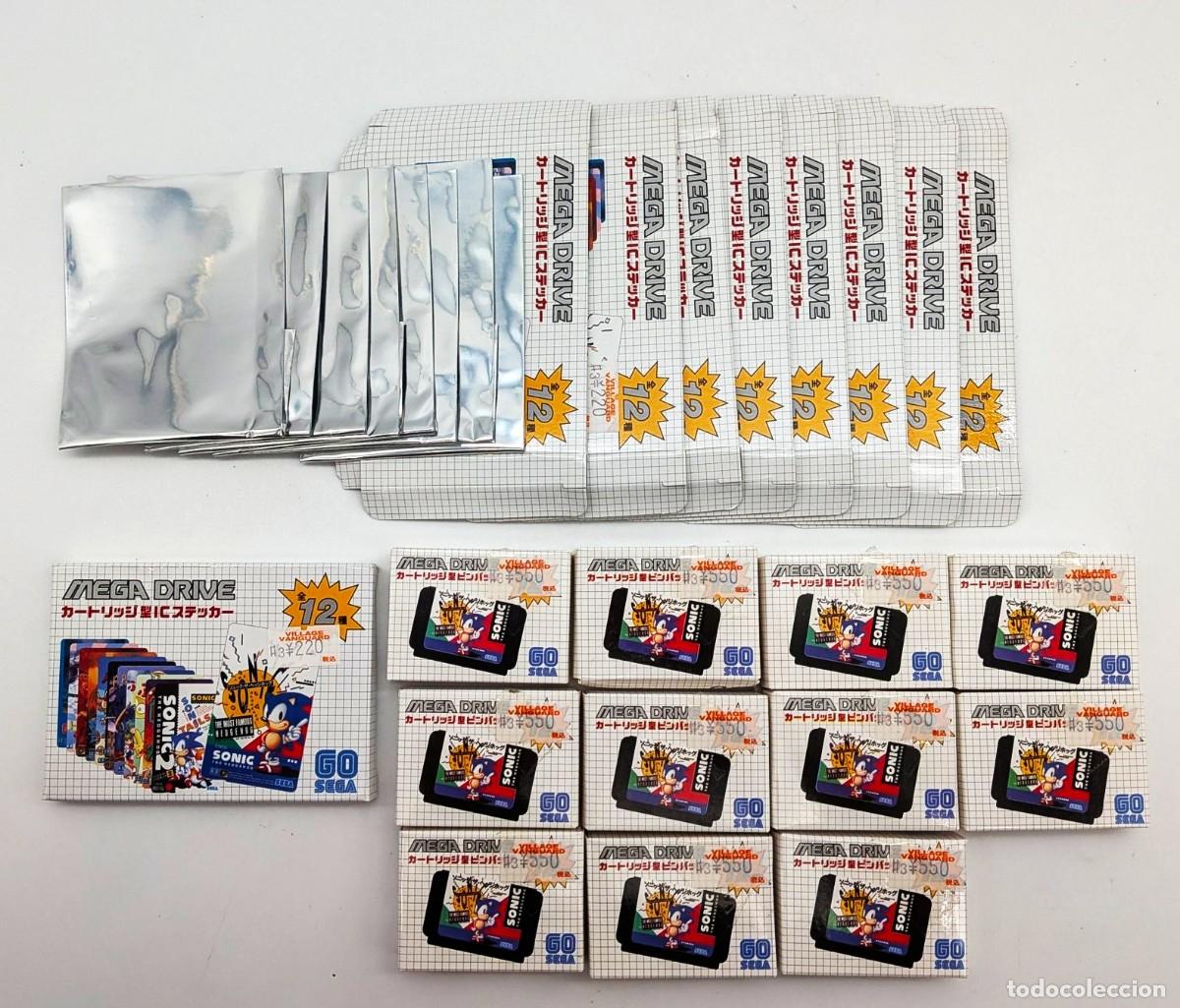 Video Games and Consoles: SEGA - MEGA DRIVE - LOTE SET MERCHANDISE VIDEOJUEGOS PIN Y STICKERS VARIOS