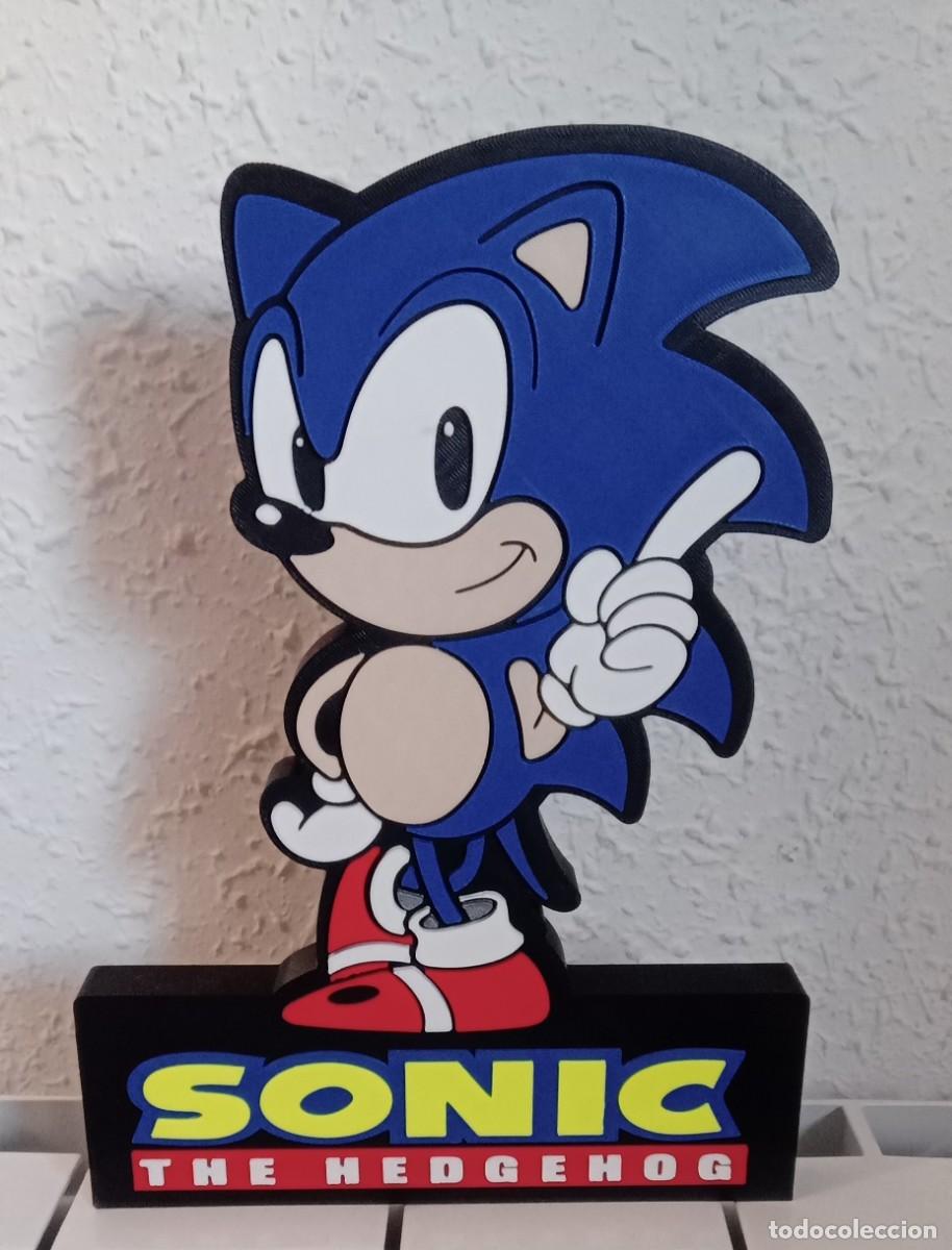 Jeux Vid&eacute;o et Consoles: Figura de Sonic 3D con relieve 20x15 cm (nuevo)