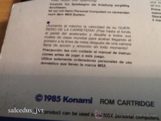 Videojuegos y consolas: Road Fighter Konami juego para MSX Completo - Foto 3