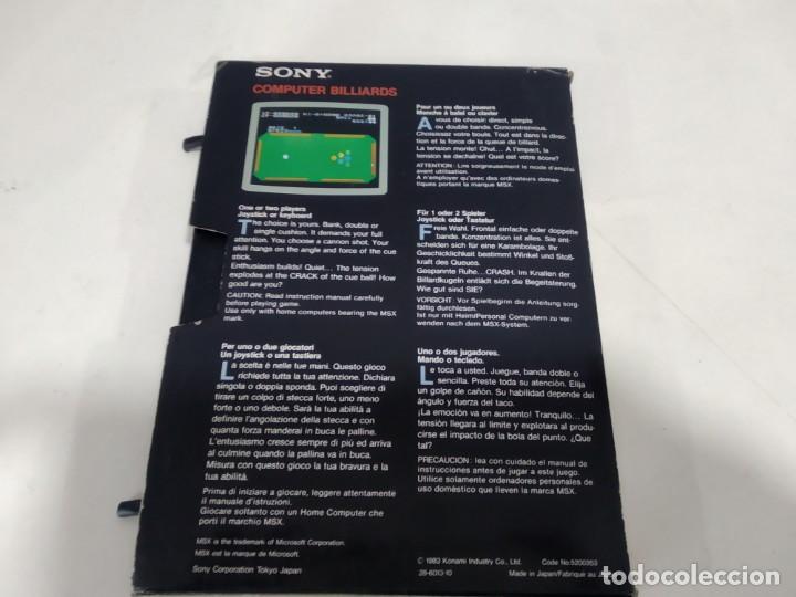 Videojuegos y consolas: antiguo cartucho juego para msx  computer billards - Foto 3
