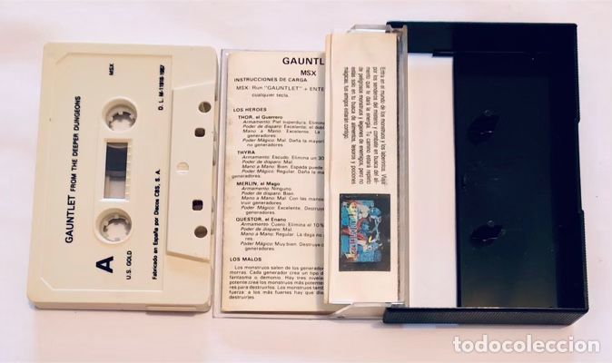 Videojuegos y consolas: Gauntlet [US Gold] 1986 ATARI Games Gremlin Graphics .from The Deeper Dungeons - Erbe Software [MSX] - Foto 4