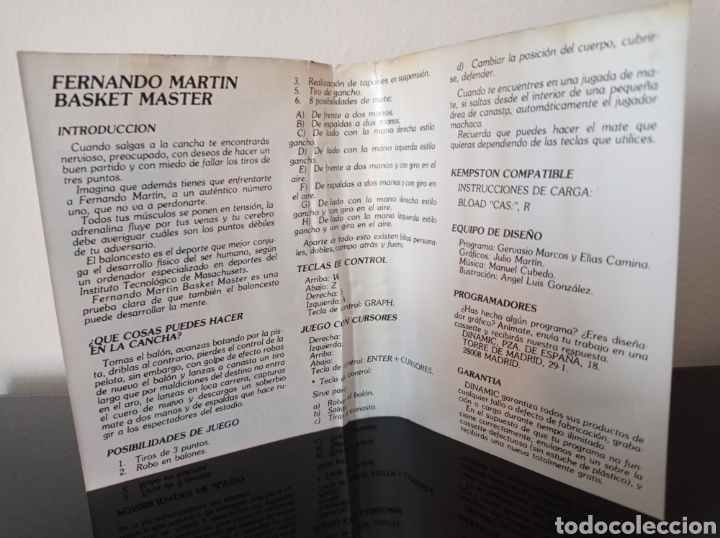Videojuegos y consolas: FERNANDO MARTIN BASKET MASTER - MSX - DINAMIC - Foto 6