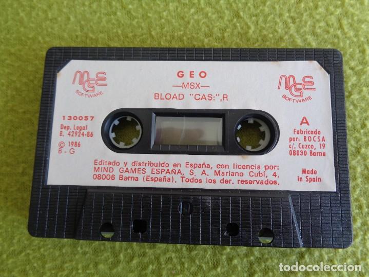 Videojuegos y consolas: juego de cassette geo -msx - - Foto 1