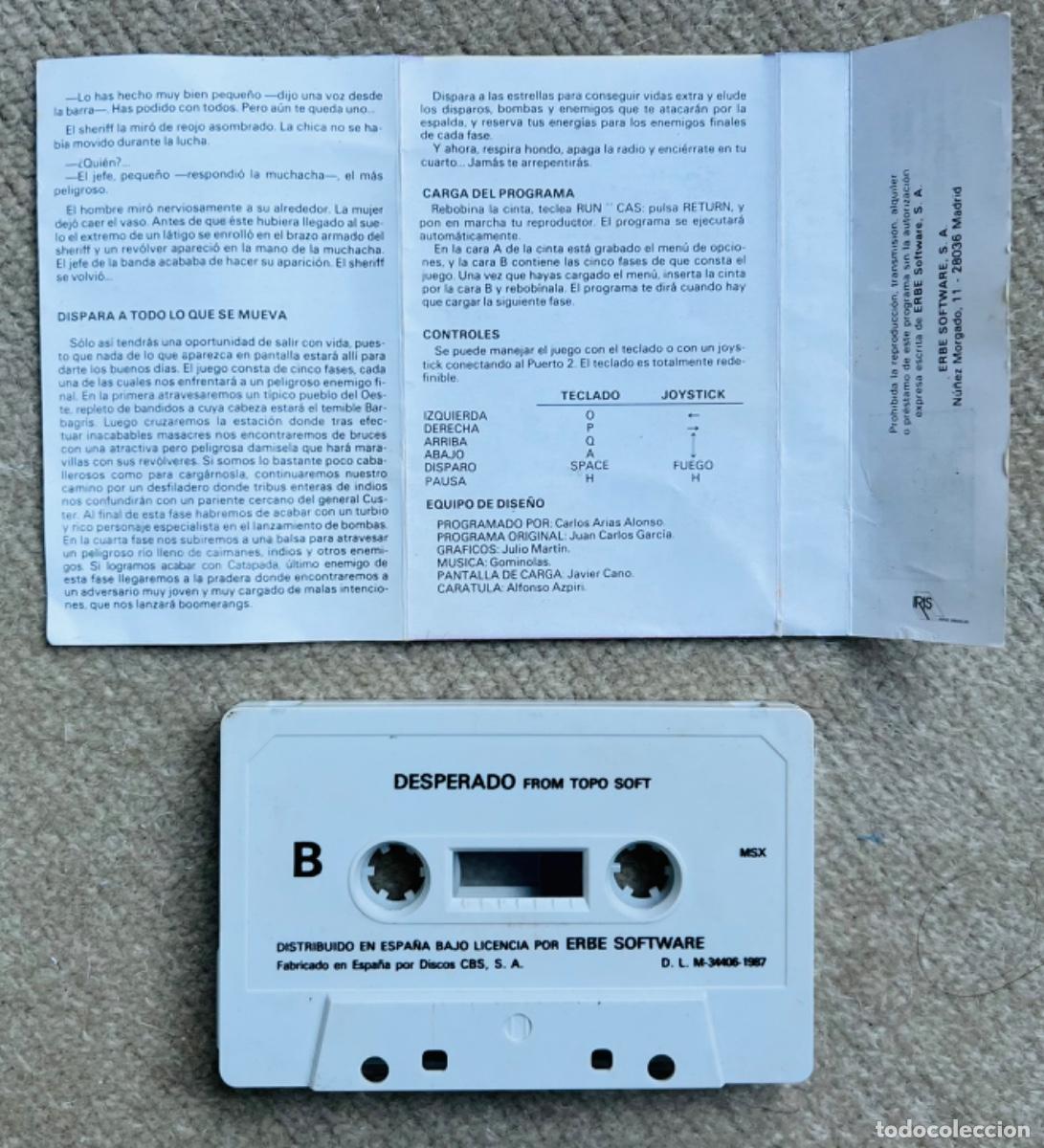 Videojuegos y consolas: Juego Desperado (From topo soft) - Msx - A&ntilde;o 1987 - Foto 3