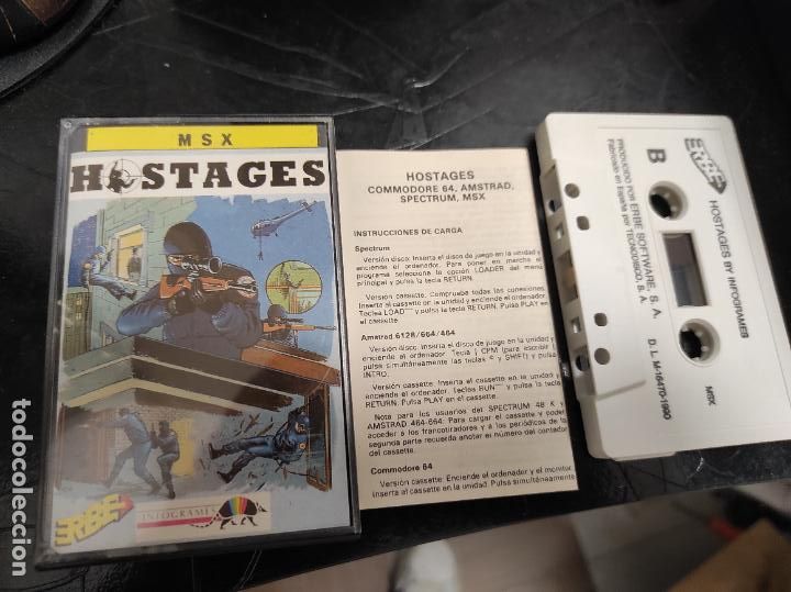 Videojuegos y consolas: Juego MSX cassette - Hostages - Foto 1