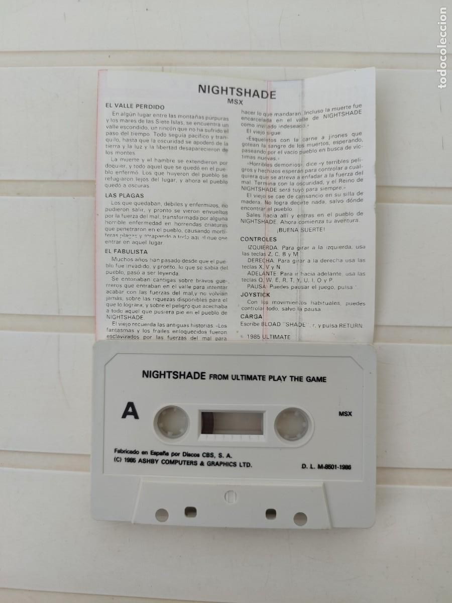 Videojuegos y consolas: NIGHTSHADE NIGHT SHADE ULTIMATE MSX - Foto 3
