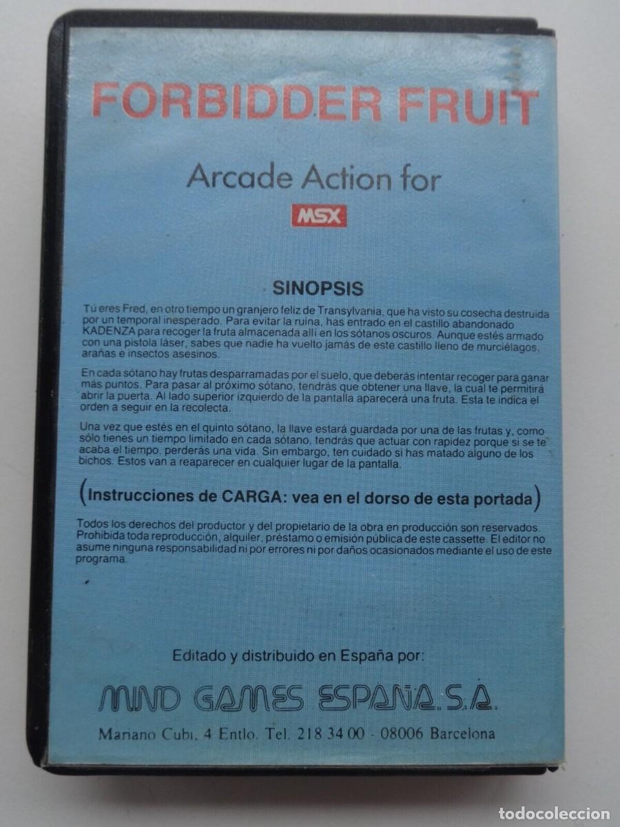 Videojuegos y consolas: FORBIDDEN FRUIT MIND GAMES ESPA&Ntilde;A MSX - Foto 3