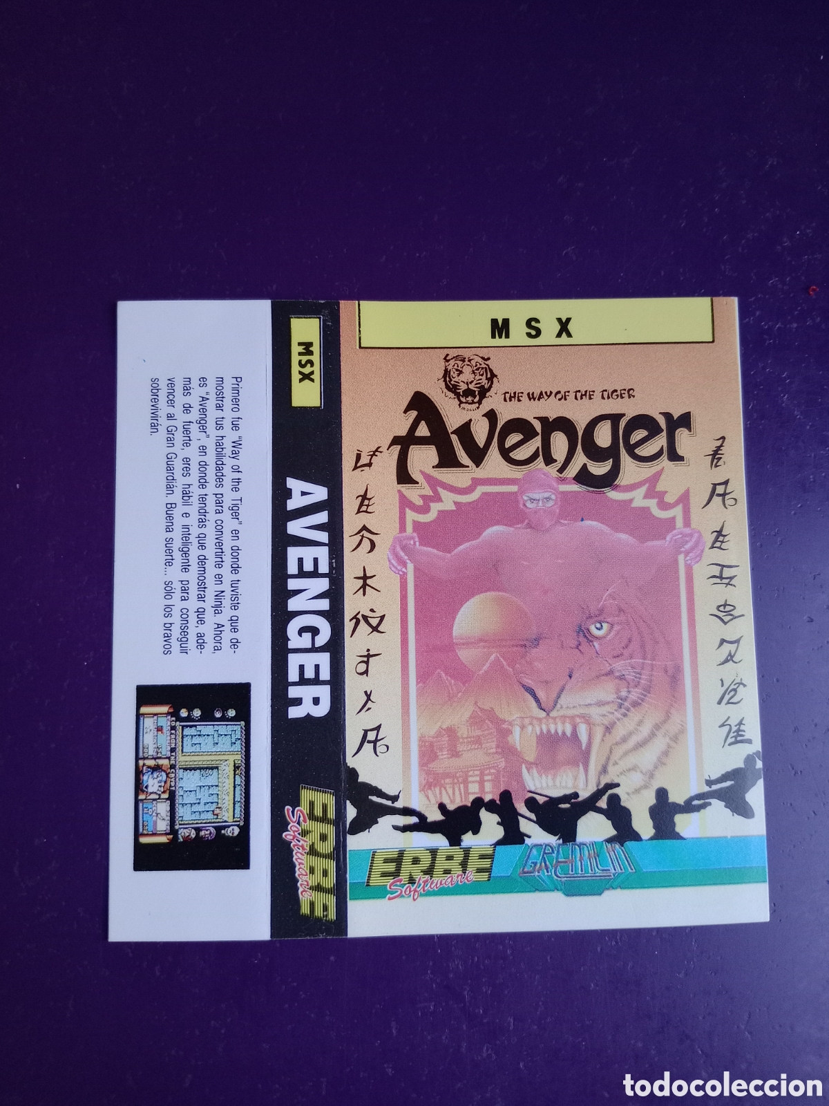 Videojuegos y consolas: AVENGER - MSX - ERBE - SOLO CARATULA - NUEVA - - Foto 1