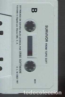 Videojuegos y consolas: JUEGO ORIGINAL MSX / SURVIVOR (SIN PROBAR) - Foto 3