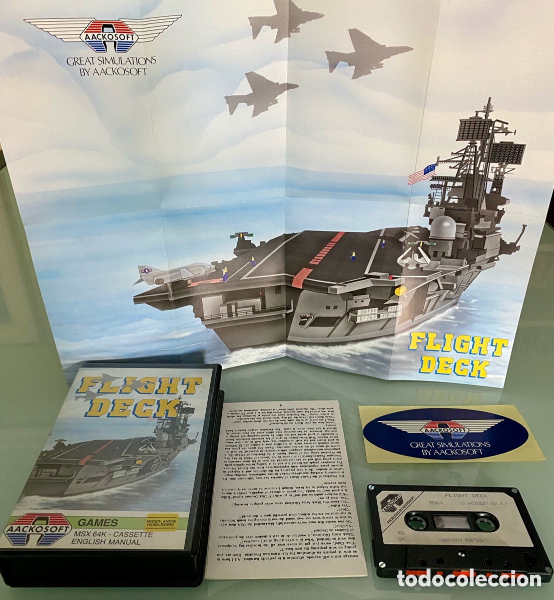 Videojuegos y consolas: MSX - Flight Deck (AACKOSOFT) Estuche XL [Flightdeck] COMPLETO + Manual + Poster + Sticker - Foto 1
