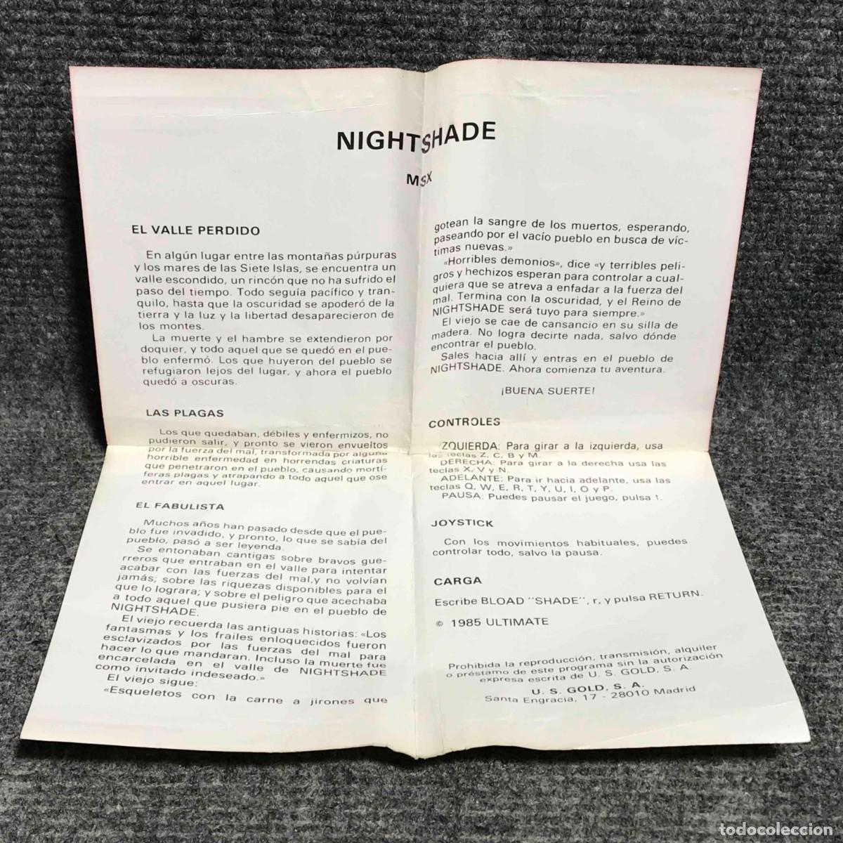 Videojuegos y consolas: NIGHTSHADE MSX ULTIMATE PLAY - Foto 3