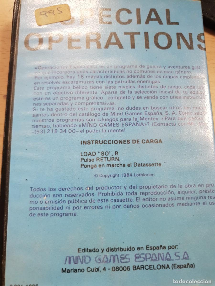 Videojuegos y consolas: Juego msx cinta cassette special operations - Foto 2