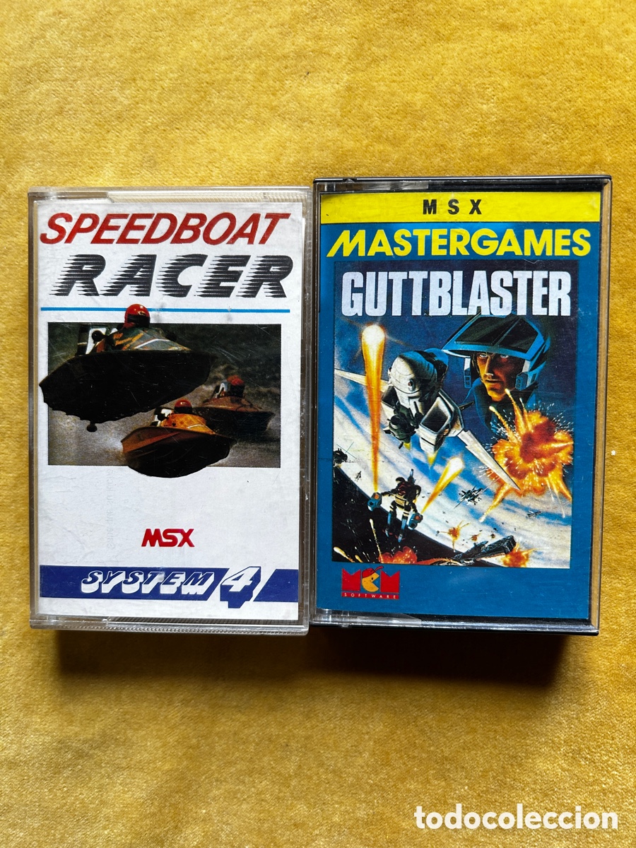Videojuegos y consolas: Msx SpeedBoat Racer + Guttblaster - Foto 1