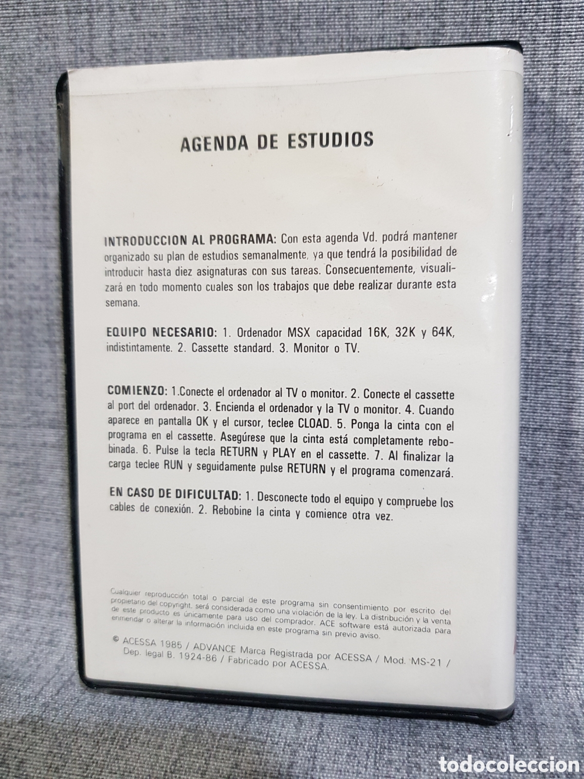 Videojuegos y consolas: MSX ADVANCE AGENDA DE ESTUDIOS ACESSA 1985 - Foto 4