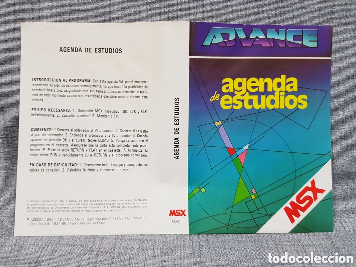 Videojuegos y consolas: MSX ADVANCE AGENDA DE ESTUDIOS ACESSA 1985 - Foto 12