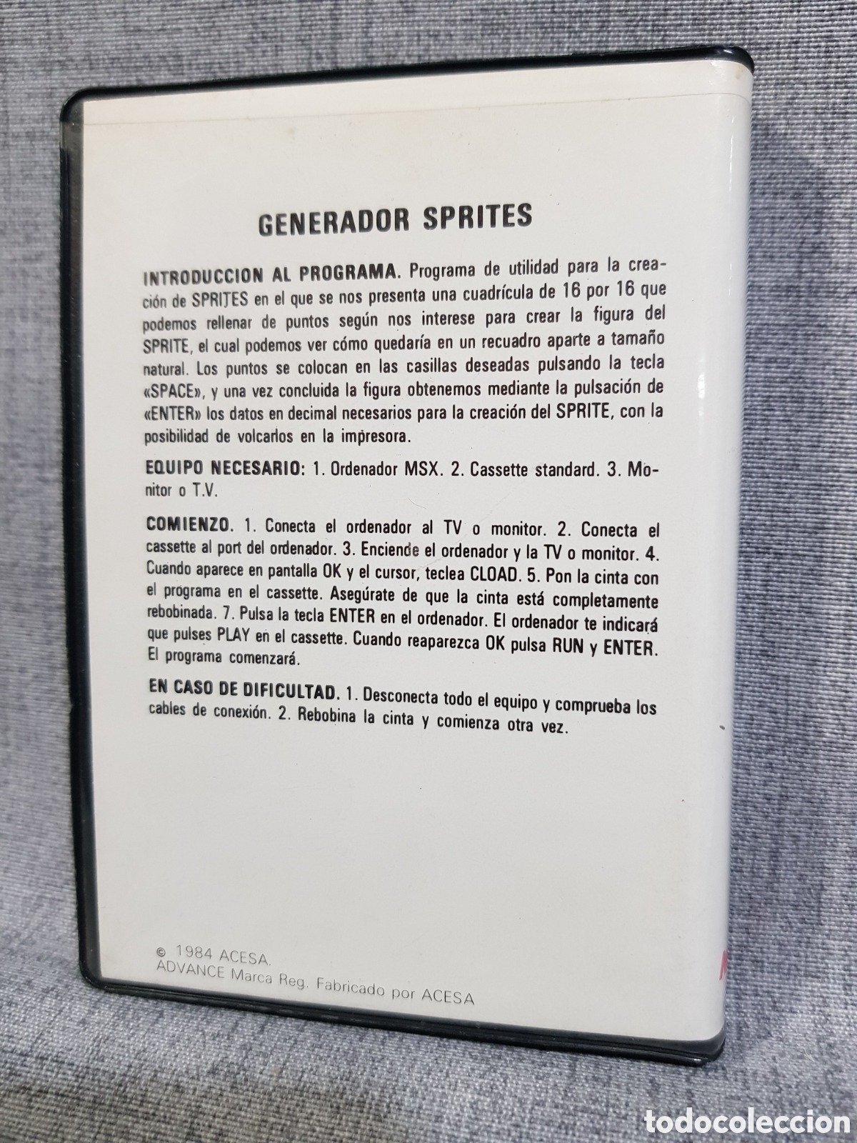 Videojuegos y consolas: MSX ADVANCE GENERADOR DE SPRITES ACESA 1984 - Foto 4