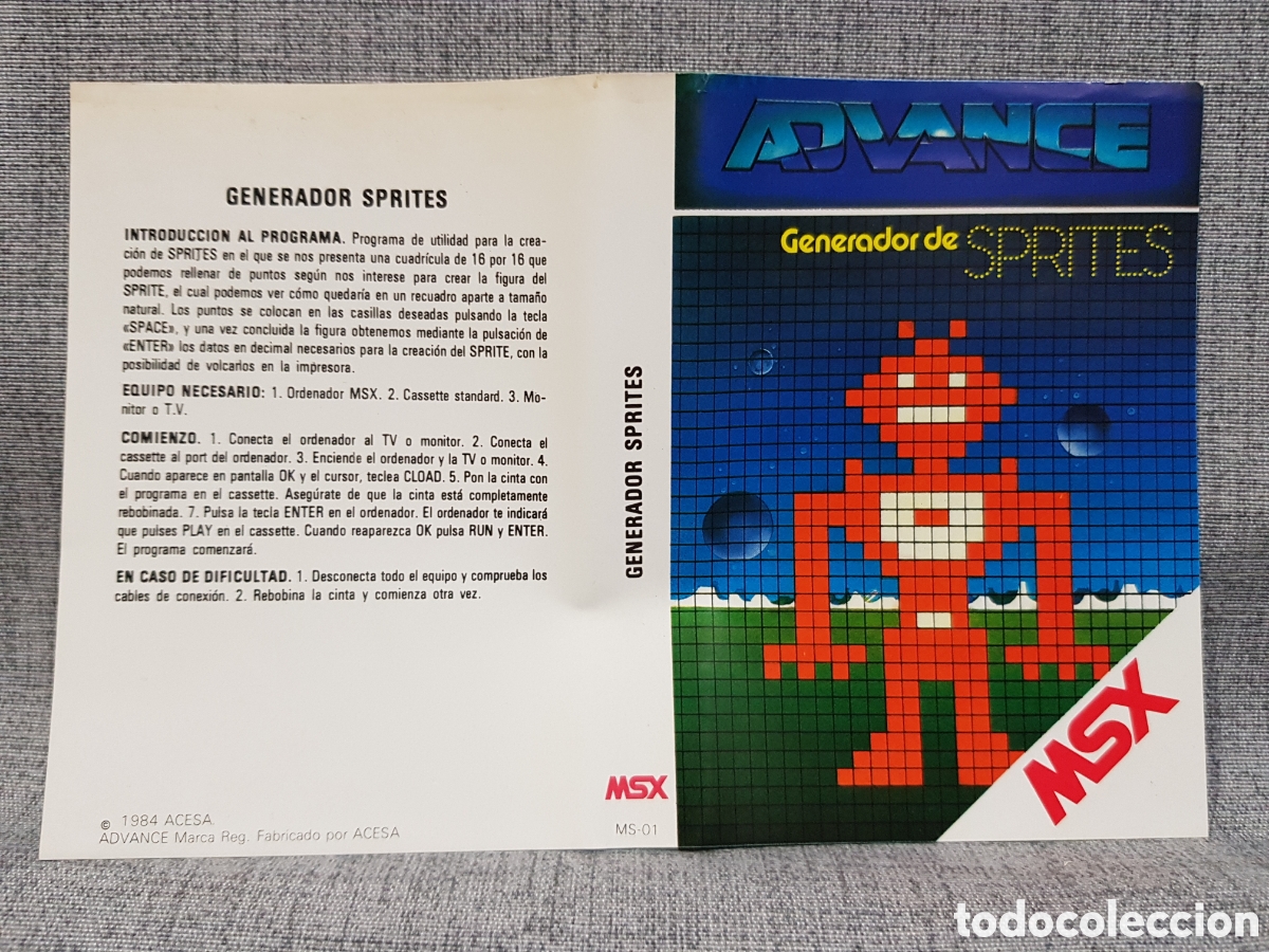 Videojuegos y consolas: MSX ADVANCE GENERADOR DE SPRITES ACESA 1984 - Foto 11