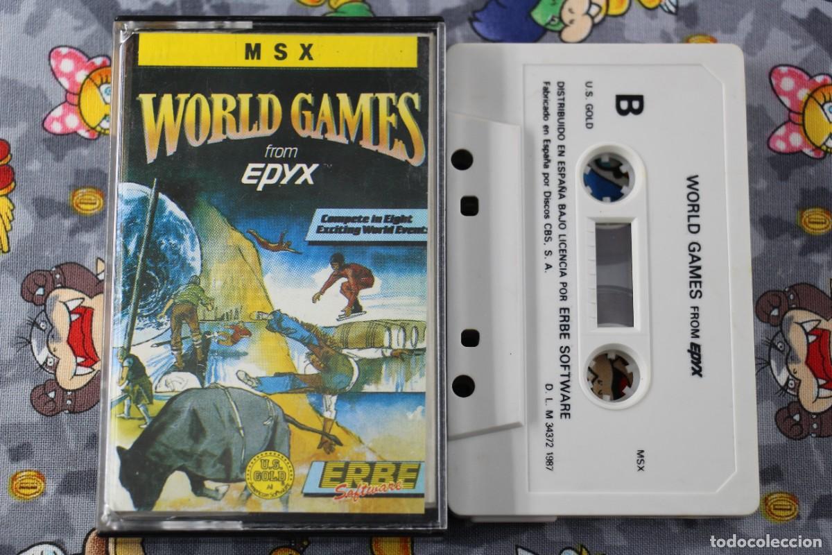 Videojuegos y consolas: MSX CINTA ERBE WORLD GAMES FROM EPYX EN ESPA&Ntilde;OL - Foto 1