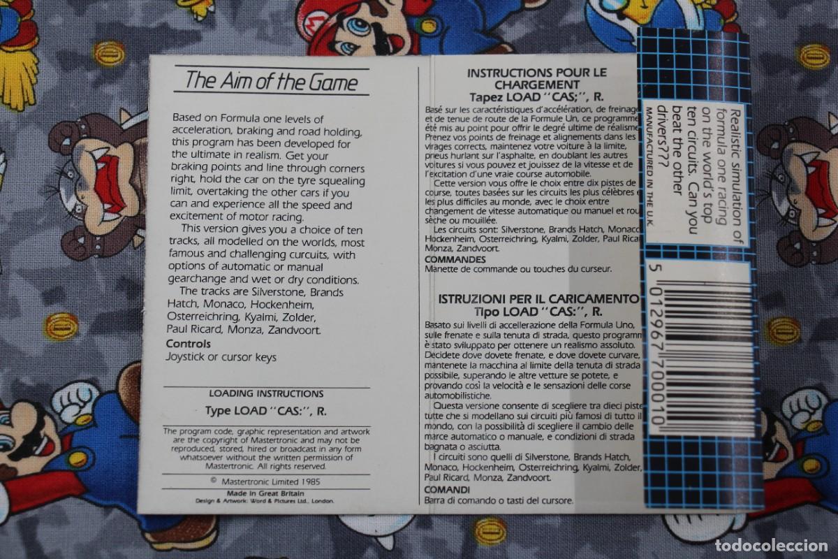 Videojuegos y consolas: MSX CINTA FORMULA 1 SIMULATOR EN INGLES - Foto 3