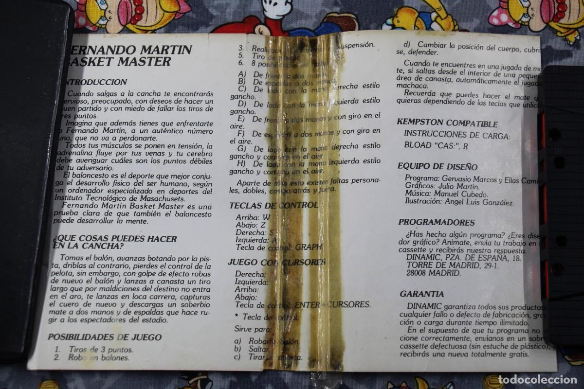 Videojuegos y consolas: MSX ESTUCHE DINAMIC FERNANDO MARTIN BASKET MASTER EN ESPA&Ntilde;OL - Foto 3